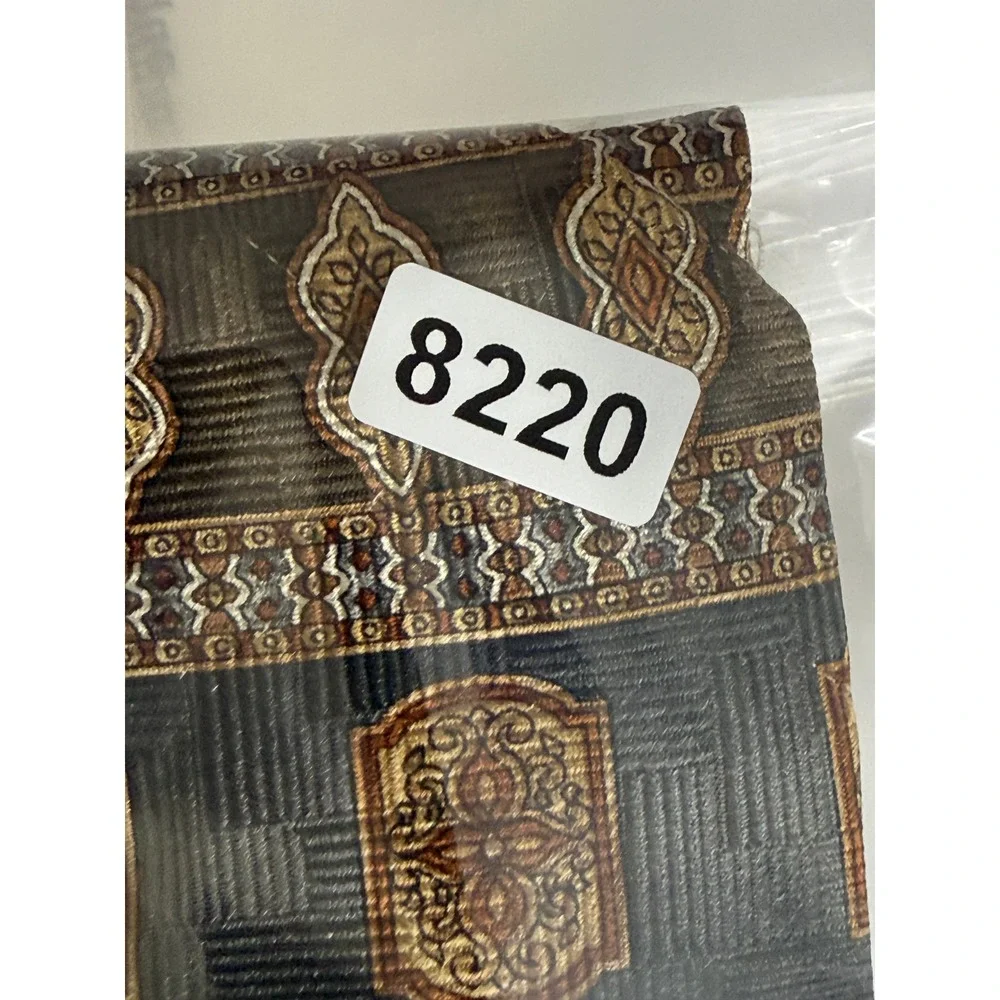 Pierre Balmain Mens Extra Long Silk Tie Grey Gold Geometric Medallion USA Made‎